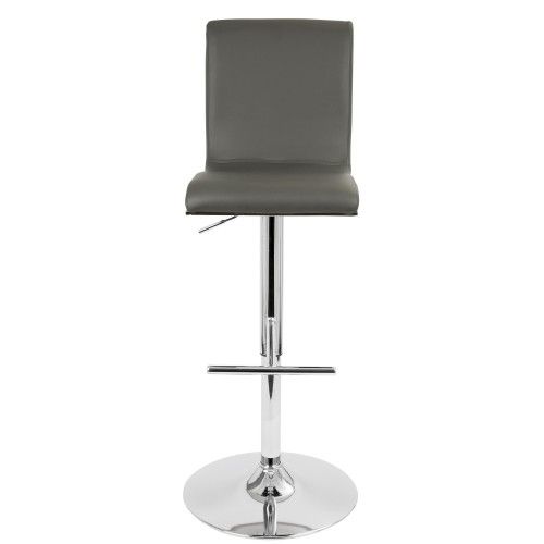 Height Adjustable Contemporary Bar stool in Grey Spago LumiSource - 2