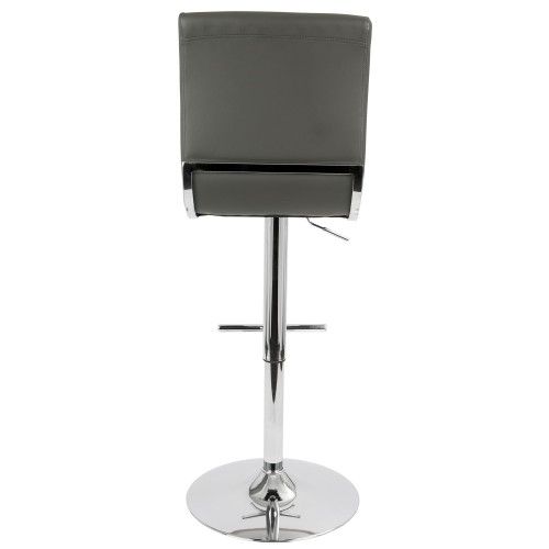 Height Adjustable Contemporary Bar stool in Grey Spago LumiSource - 3