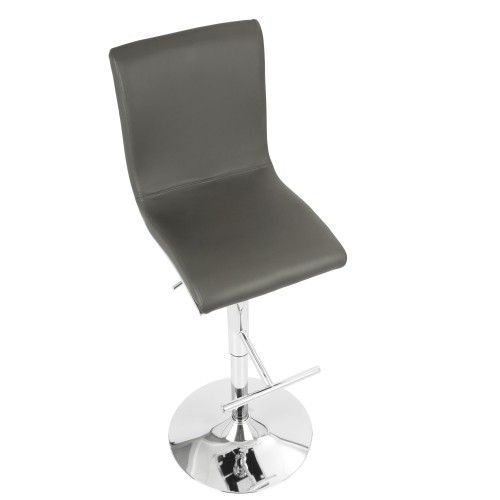 Height Adjustable Contemporary Bar stool in Grey Spago LumiSource - 6