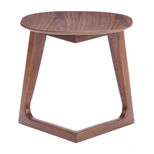 Modern Oval Walnut Side Table Park West