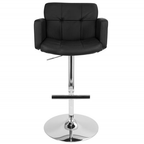 Height Adjustable Contemporary Barstool in Black Stout LumiSource - 2