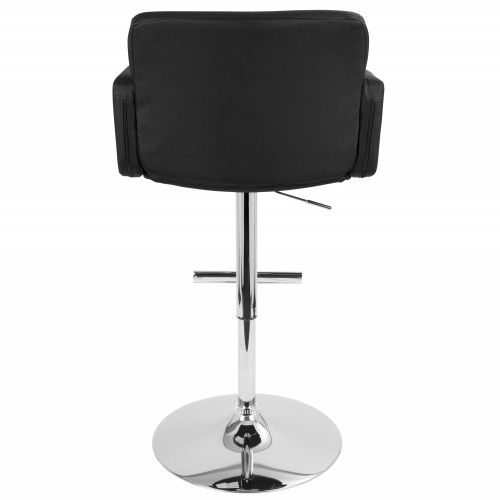 Height Adjustable Contemporary Barstool in Black Stout LumiSource - 3