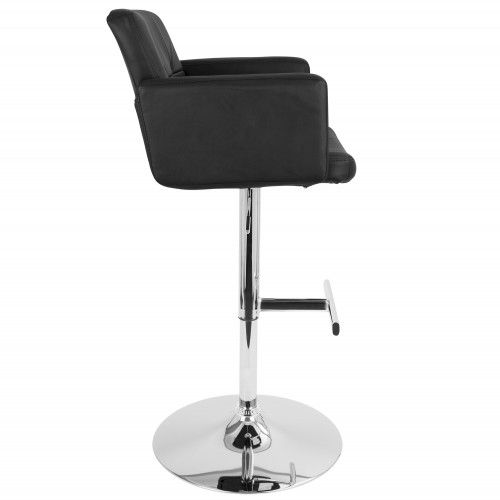 Height Adjustable Contemporary Barstool in Black Stout LumiSource - 4