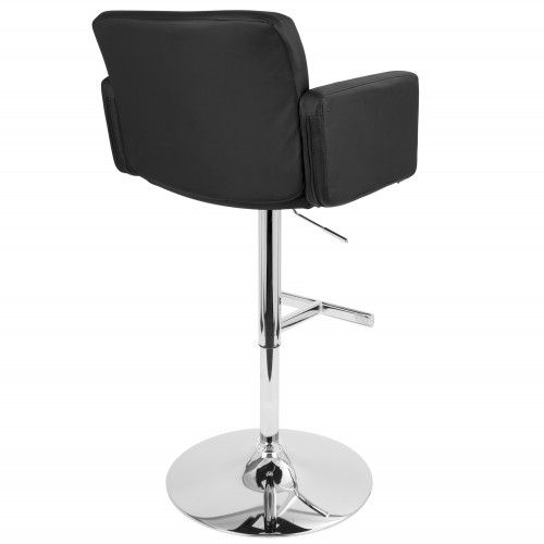 Height Adjustable Contemporary Barstool in Black Stout LumiSource - 5