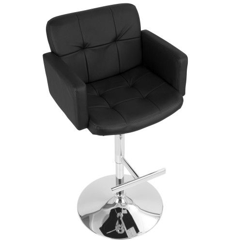 Height Adjustable Contemporary Barstool in Black Stout LumiSource - 6