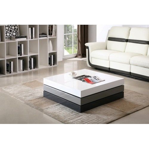 Contemporary transforming square coffee table with storage Kanu