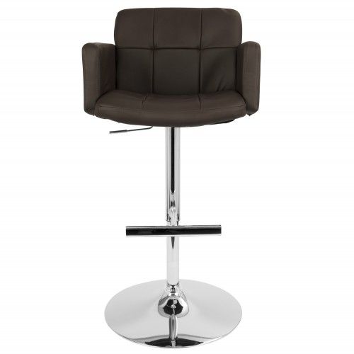 Height Adjustable Contemporary Bar stool in Brown Stout LumiSource - 2