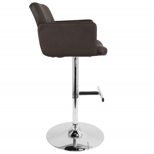 Height Adjustable Contemporary Bar stool in Brown Stout LumiSource - 4