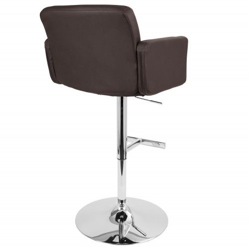 Height Adjustable Contemporary Bar stool in Brown Stout LumiSource - 5