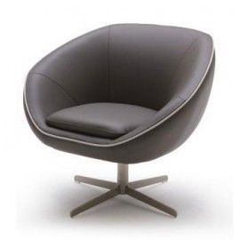 Modern Brown Leather Lounge Chair Berger
