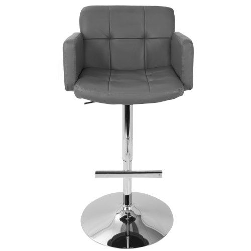 Adjustable Contemporary Barstool in Grey Stout LumiSource - 2