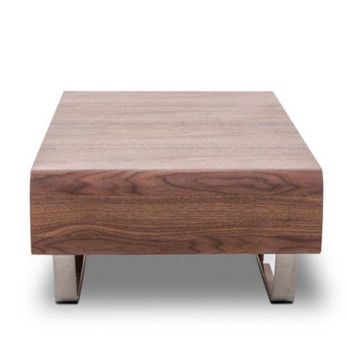 Contemporary walnut veneer rectangular coffee table Ozu