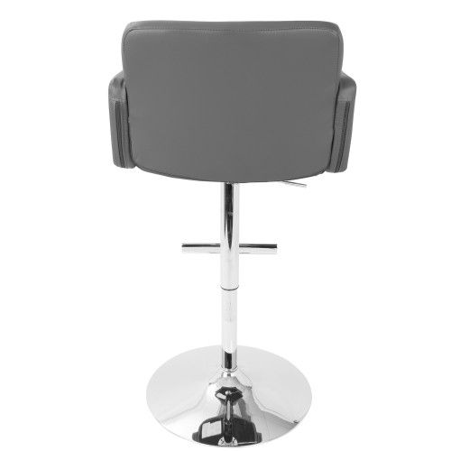Adjustable Contemporary Barstool in Grey Stout LumiSource - 3