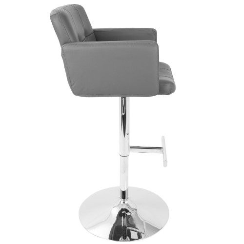 Adjustable Contemporary Barstool in Grey Stout LumiSource - 4