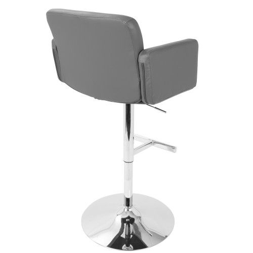 Adjustable Contemporary Barstool in Grey Stout LumiSource - 5