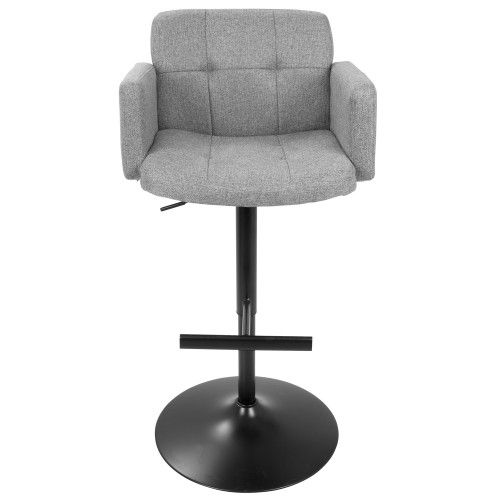 Height Adjustable Bar stool in Black and Grey Stout LumiSource - 2