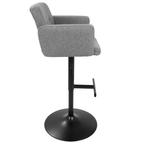 Height Adjustable Bar stool in Black and Grey Stout LumiSource - 4