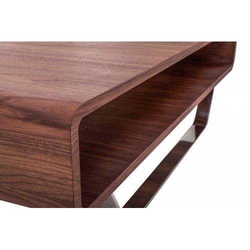 Contemporary walnut veneer rectangular coffee table Ozu