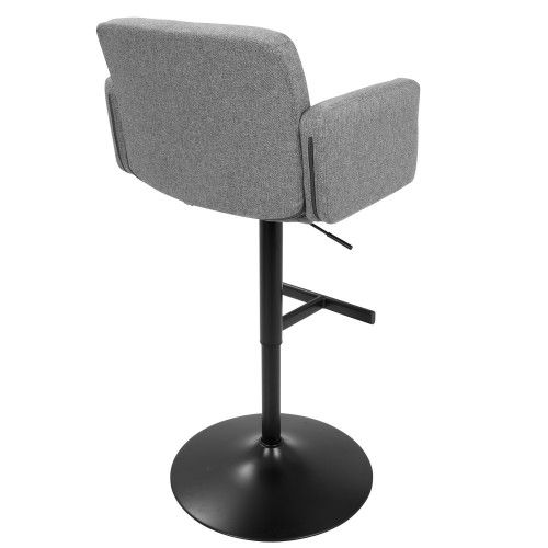 Height Adjustable Bar stool in Black and Grey Stout LumiSource - 5