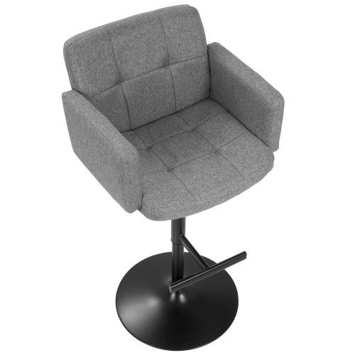 Height Adjustable Bar stool in Black and Grey Stout LumiSource - 6