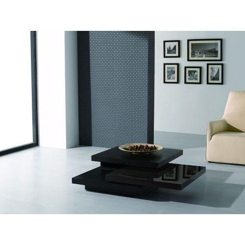 Modern swivel black coffee table Lazio