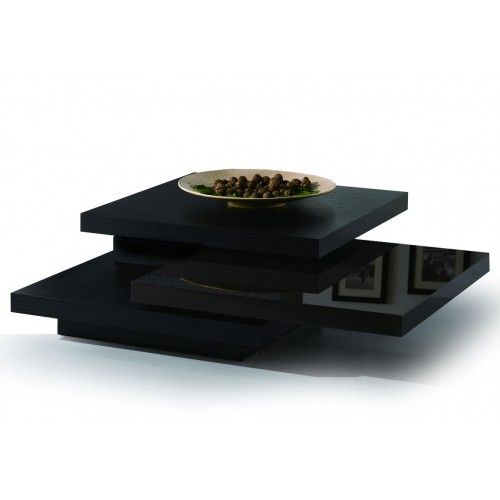 Modern swivel black coffee table Lazio