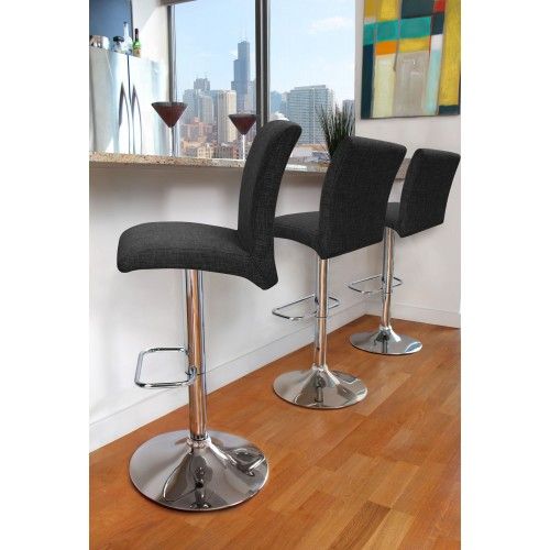 Contemporary Bar stool in Charcoal Tintori LumiSource - 2