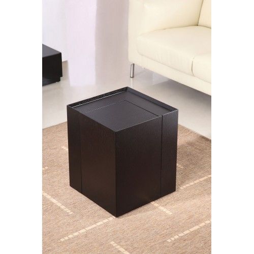 Modern veneer end table with storage and bar Modena