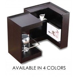 Modern veneer end table with storage and bar Modena