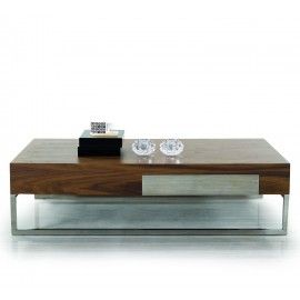 Modern rectangular walnut veneer coffee table Livorno