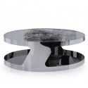 Modern chrome and glass round coffee table Stark