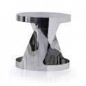 Modern chrome and glass round end table Stark