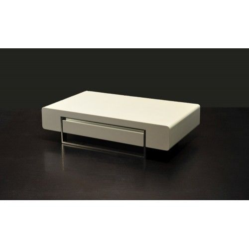 Modern white coffee table with drawer Rimini