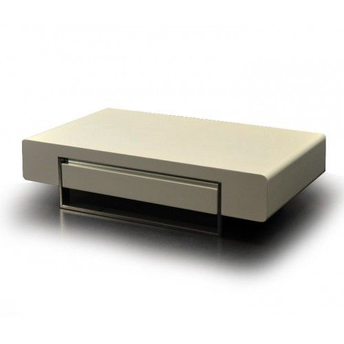 Modern white coffee table with drawer Rimini