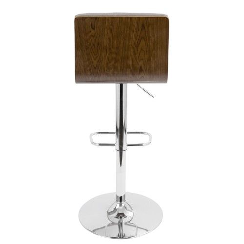 Adjustable Modern Bar stool in Walnut and Grey Vasari LumiSource - 6