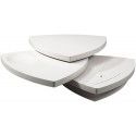 Modern White swivel Coffee Table with Storage Milky