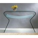 Modern Bent Glass Console Table with Shelf Yoga