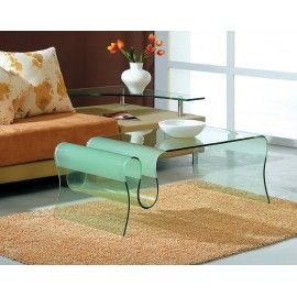 Modern bent glass coffee table Fred