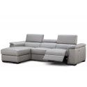 Modern grey leather sectional with chaise Alba