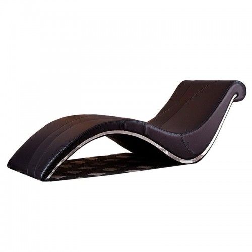 Modern Brown Leather Chaise Lounge Essex