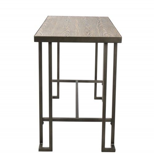 Industrial Counter Table with Wooden Top and Antique Frame Roman LumiSource - 2