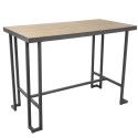 Industrial Counter Table in Grey Metal and Natural Bamboo Roman