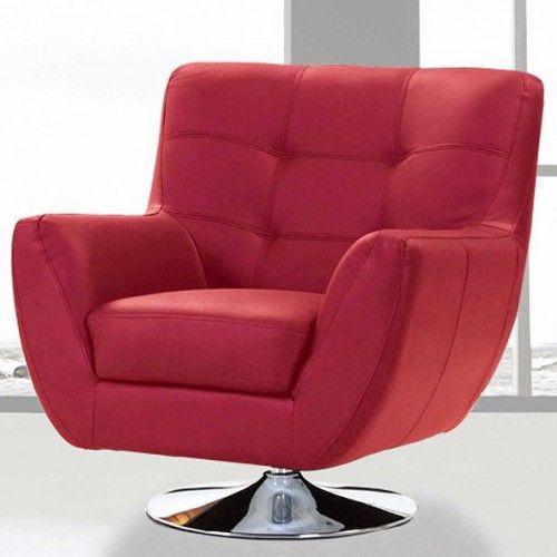Modern Red Swivel Lounge Chair Niko
