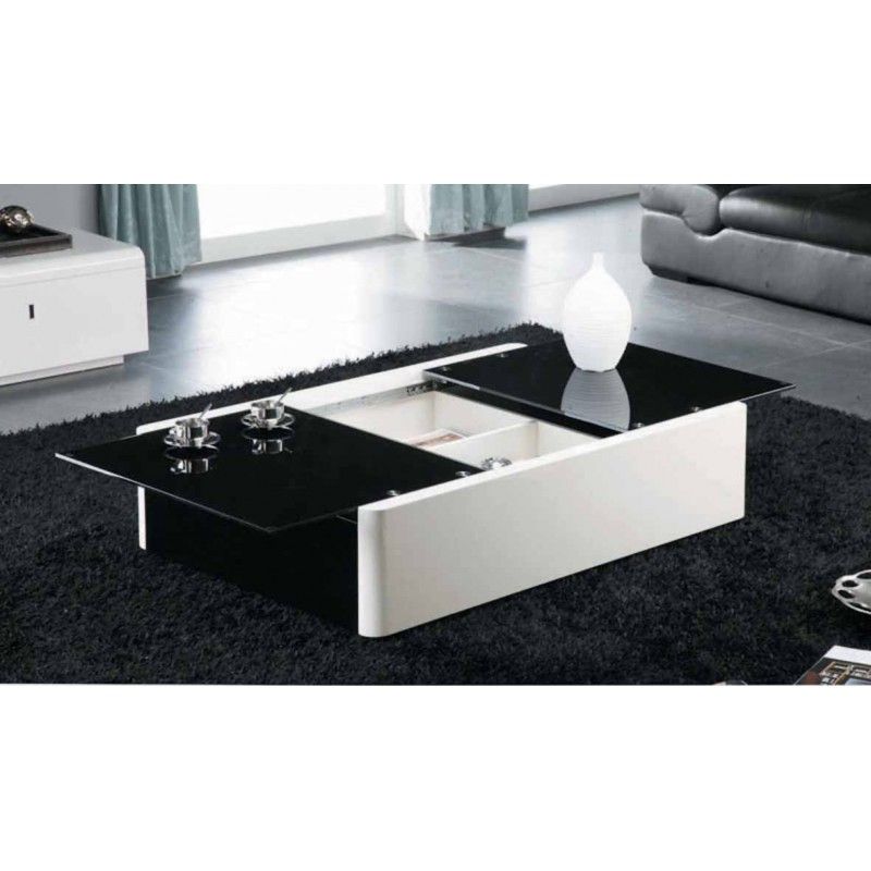 Modern Black And White Coffee Table, Modern White Coffee Table With Storage