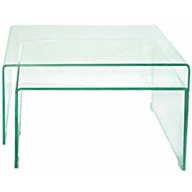 Modern glass coffee table set Planum