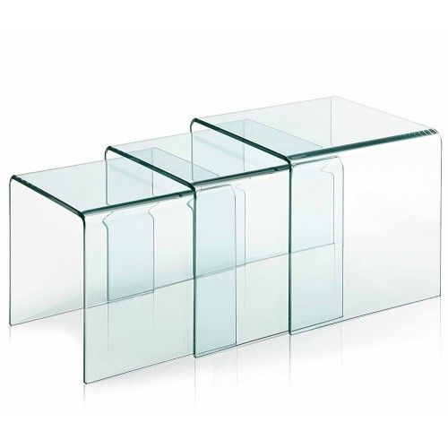 Modern glass nesting table Medolla