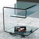 Modern Glass Rolling Side Table Ginosa