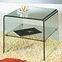 Modern glass end table with shelf Rieti