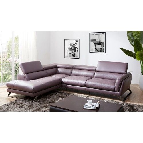 Modern brown leather sectional Will