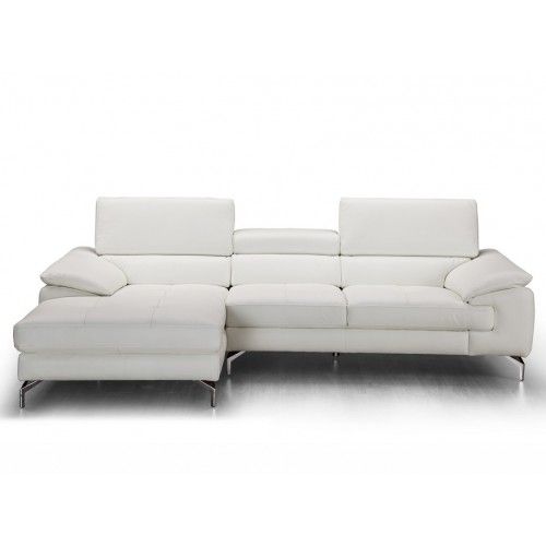 Modern white leather sectional Alice